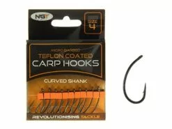 Teflon Karperhaken Curved Shank 10 St. (NGT)