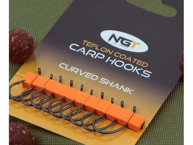Teflon Karperhaken Curved Shank 10 St. (NGT) 2 Teflon Karperhaken Curved Shank 10 St. (NGT) - Afbeelding 2